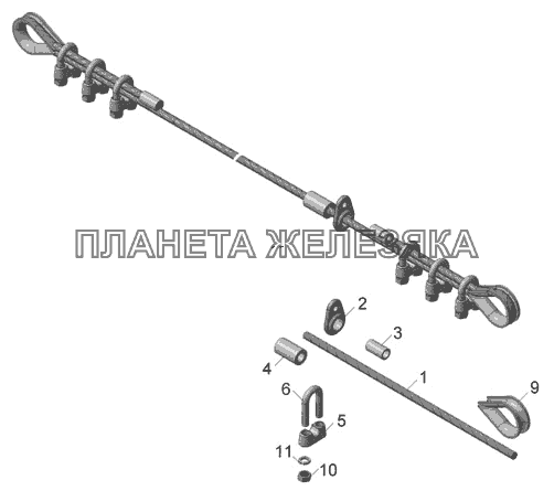 5511-8510220-10 Трос КамАЗ-65115 (2009)